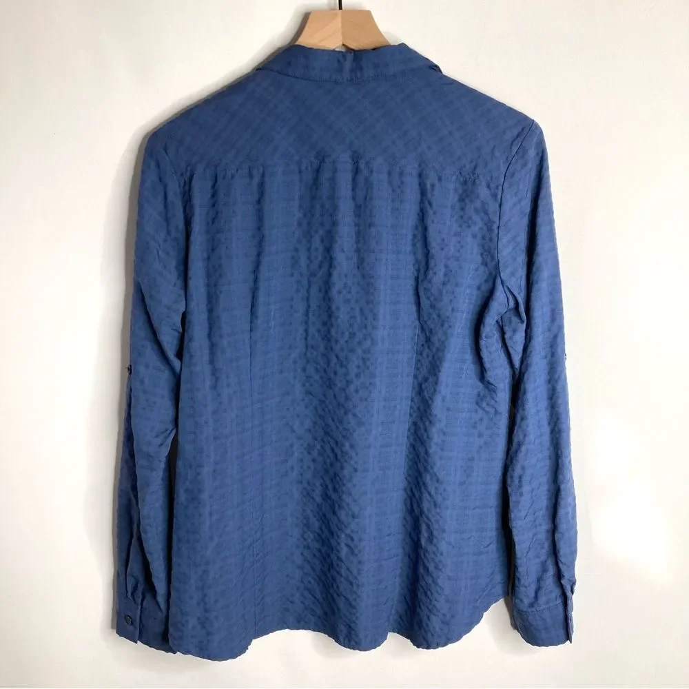 Eddie Bauer Blue Button Up Outdoors Top Size Large Women's